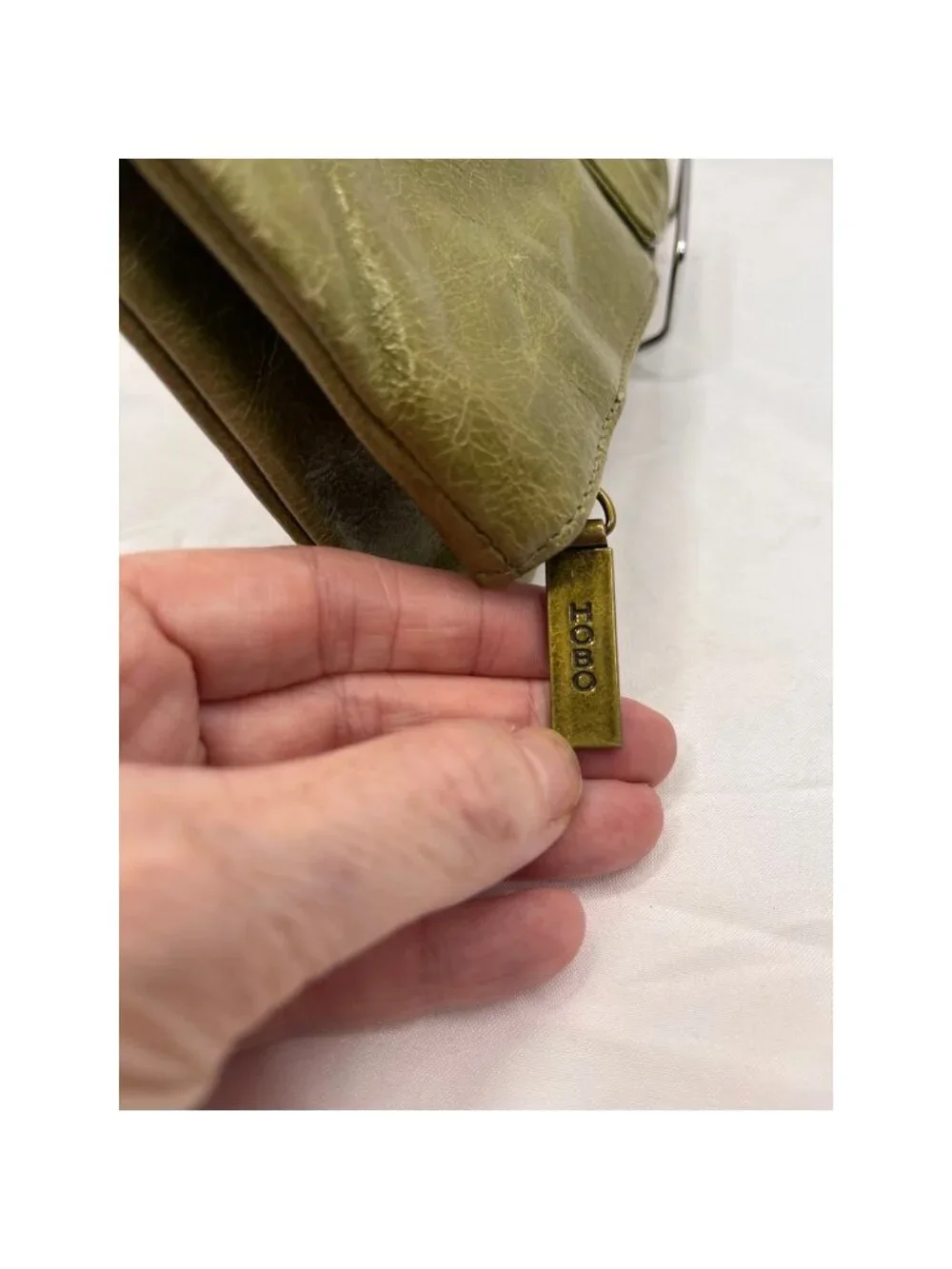 HOBO International Olive Green Clutch Ring Hardware